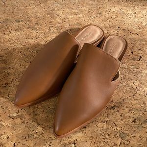 NWT - Madewell Gemma Leather Mules in English Saddle, Size 5
